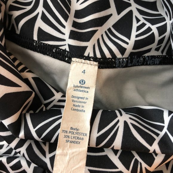 Lululemon Womens Wunder Under Legging High Rise Banana Leaf White Black 4 - Picture 3 of 3